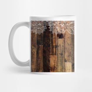 rustic country farmhouse chic vintage lace barnwood Mug